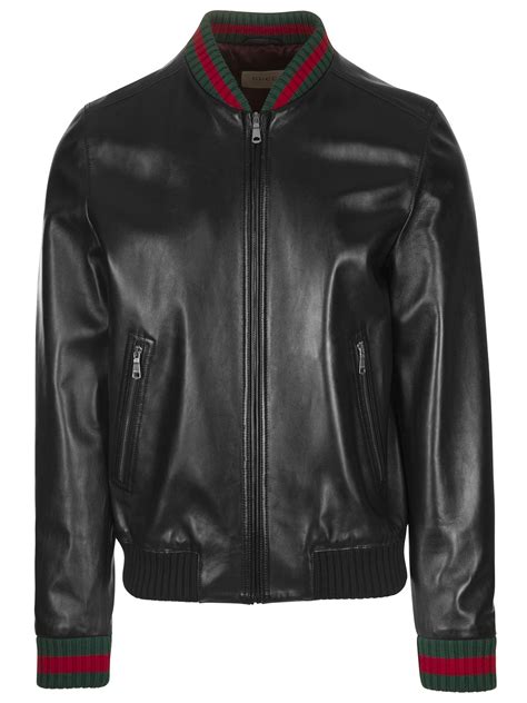 gucci suede leather jacket|Gucci web black leather jacket.